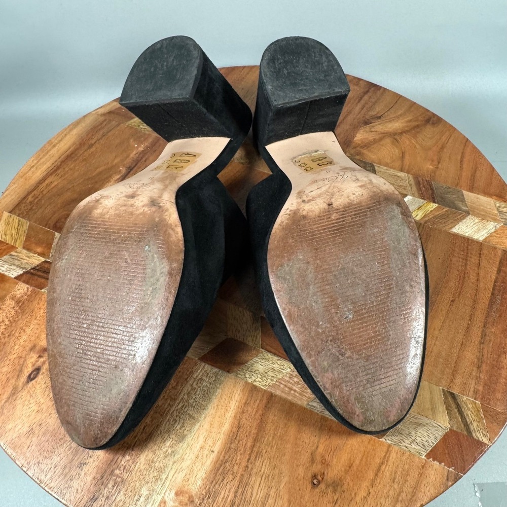 J.Crew Womens Black Suede Block Heel Mules Round Toe Slip On Shoes Size 8 J8524 - Picture 6 of 7